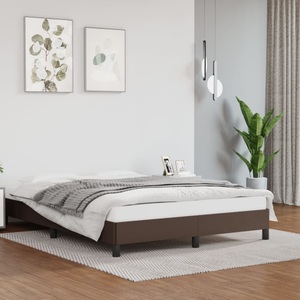 vidaXL, vidaXL Bettgestell Braun 140x190 cm Kunstleder