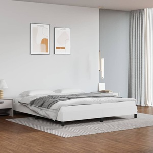 vidaXL, vidaXL Bettgestell Weiß 160x200 cm Kunstleder, vidaXL Bettgestell Weiß 160x200 cm Kunstleder