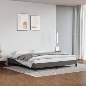 vidaXL, vidaXL Bettgestell Grau 160x200 cm Kunstleder, vidaXL Bettgestell Grau 160x200 cm Kunstleder