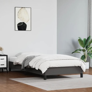 vidaXL, vidaXL Bettgestell Grau 100x200 cm Kunstleder