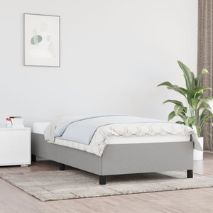 vidaXL, vidaXL Bettgestell Hellgrau 90x200 cm Stoff, vidaXL Bettgestell ohne Matratze Hellgrau 90x200 cm Stoff