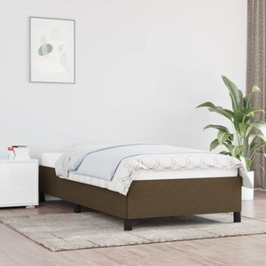 vidaXL, vidaXL Bettgestell Dunkelbraun 90x200 cm Stoff, vidaXL Bettgestell ohne Matratze Dunkelbraun 90x200 cm Stoff