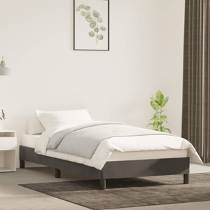 vidaXL, vidaXL Bettgestell Dunkelgrau 90x200 cm Samt, vidaXL Bettgestell ohne Matratze Dunkelgrau 90x200 cm Samt