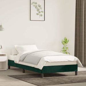 vidaXL, vidaXL Bettgestell Dunkelgrün 90x200 cm Samt, vidaXL Bettgestell ohne Matratze Dunkelgrün 90x200 cm Samt