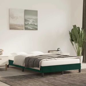 vidaXL, vidaXL Bettgestell Dunkelgrün 120x200 cm Samt