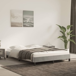 vidaXL, vidaXL Bettgestell Hellgrau 140x190 cm Samt