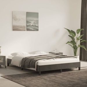 vidaXL Bettgestell Dunkelgrau 140x190 cm Samt