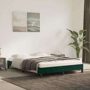 vidaXL Bettgestell Dunkelgrün 140x190 cm Samt