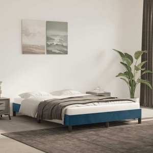 vidaXL, vidaXL Bettgestell Dunkelblau 140x190 cm Samt