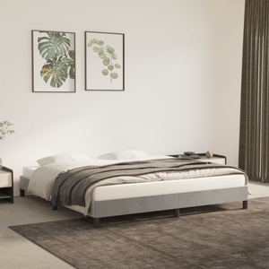 vidaXL, vidaXL Bettgestell Hellgrau 160x200 cm Samt, vidaXL Bettgestell ohne Matratze Hellgrau 160x200 cm Samt