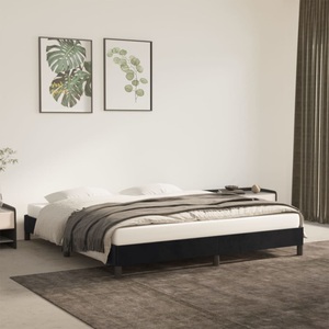 vidaXL, vidaXL Bettgestell Schwarz 160x200 cm Samt, vidaXL Bettgestell ohne Matratze Schwarz 160x200 cm Samt