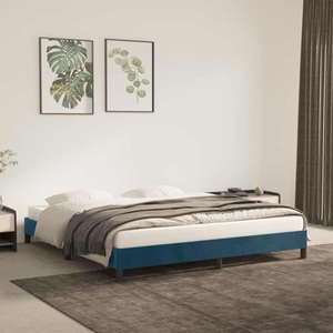 vidaXL, vidaXL Bettgestell Dunkelblau 160x200 cm Samt