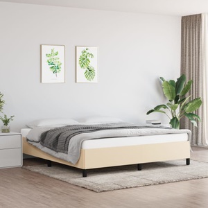 vidaXL, vidaXL Bettgestell Creme 160x200 cm Stoff