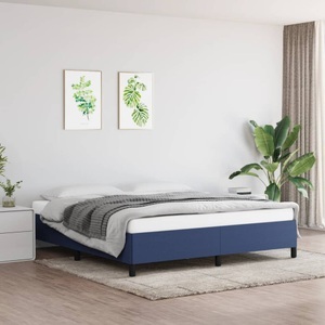 vidaXL, vidaXL Bettgestell Blau 160x200 cm Stoff, vidaXL Bettgestell ohne Matratze Blau 160x200 cm Stoff