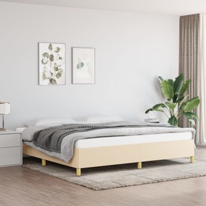 vidaXL, vidaXL Bettgestell Creme 200x200 cm Stoff
