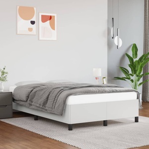 vidaXL, vidaXL Bettgestell Weiß 120x200 cm Kunstleder