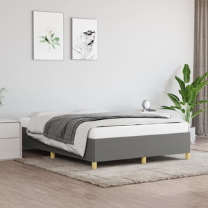vidaXL, vidaXL Bettgestell Dunkelgrau 140x200 cm Stoff