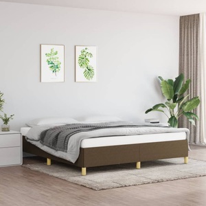 vidaXL, vidaXL Bettgestell Dunkelbraun 180x200 cm Stoff, vidaXL Bettgestell ohne Matratze Dunkelbraun 180x200 cm Stoff