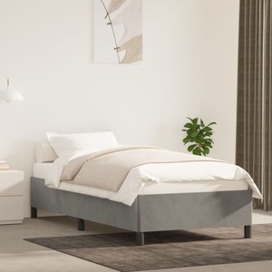 vidaXL, vidaXL Bettgestell Hellgrau 90x200 cm Samt, vidaXL Bettgestell ohne Matratze Hellgrau 90x200 cm Samt