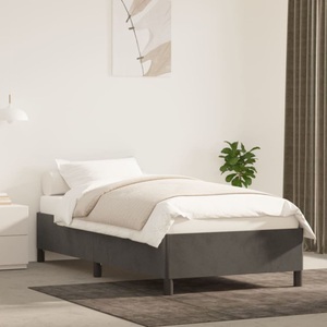 vidaXL, vidaXL Bettgestell Dunkelgrau 90x200 cm Samt, vidaXL Bettgestell ohne Matratze Dunkelgrau 90x200 cm Samt