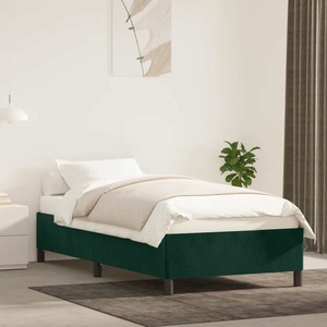 vidaXL, vidaXL Bettgestell Dunkelgrün 90x200 cm Samt, vidaXL Bettgestell ohne Matratze Dunkelgrün 90x200 cm Samt