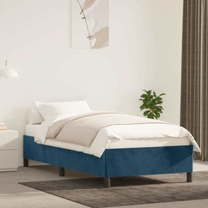 vidaXL, vidaXL Bettgestell Dunkelblau 90x200 cm Samt, vidaXL Bettgestell ohne Matratze Dunkelblau 90x200 cm Samt