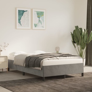 vidaXL, vidaXL Bettgestell Hellgrau 120x200 cm Samt