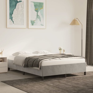 vidaXL, vidaXL Bettgestell Hellgrau 140x190 cm Samt