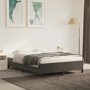 vidaXL, vidaXL Bettgestell Dunkelgrau 140x190 cm Samt