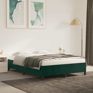 vidaXL Bettgestell Dunkelgrün 140x190 cm Samt