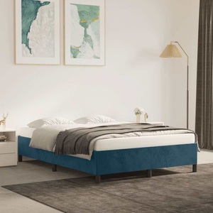 vidaXL, vidaXL Bettgestell Dunkelblau 140x190 cm Samt