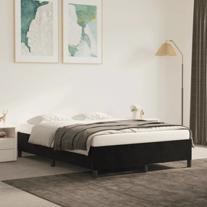 vidaXL, vidaXL Bettgestell Schwarz 140x200 cm Samt, vidaXL Bettgestell ohne Matratze Schwarz 140x200 cm Samt