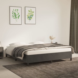 vidaXL Bettgestell Dunkelgrau 160x200 cm Samt
