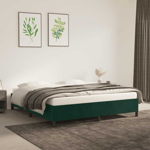 vidaXL Bettgestell Dunkelgrün 160x200 cm Samt