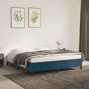 vidaXL, vidaXL Bettgestell Dunkelblau 180x200 cm Samt, vidaXL Bettgestell ohne Matratze Dunkelblau 180x200 cm Samt