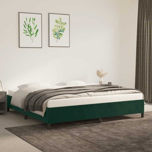 vidaXL, vidaXL Bettgestell Dunkelgrün 200x200 cm Samt