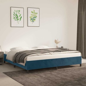 vidaXL, vidaXL Bettgestell Dunkelblau 200x200 cm Samt