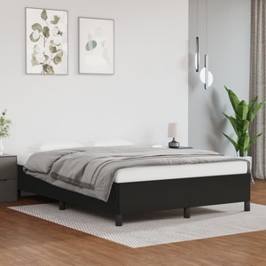 vidaXL, vidaXL Bettgestell Schwarz 140x200 cm Kunstleder