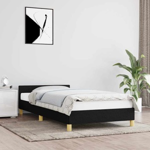 vidaXL, vidaXL Bettgestell mit Kopfteil Schwarz 100x200 cm Stoff