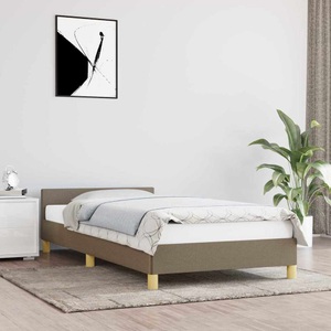vidaXL Bettgestell mit Kopfteil Taupe 100x200 cm Stoff