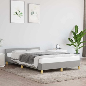 vidaXL, vidaXL Bettgestell mit Kopfteil Hellgrau 120x200 cm Stoff
