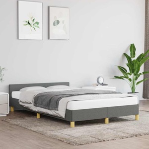 vidaXL, vidaXL Bettgestell mit Kopfteil Dunkelgrau 120x200 cm Stoff
