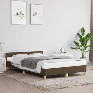 vidaXL, vidaXL Bettgestell mit Kopfteil Dunkelbraun 120x200 cm Stoff