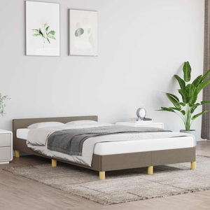 vidaXL, vidaXL Bettgestell mit Kopfteil Taupe 120x200 cm Stoff