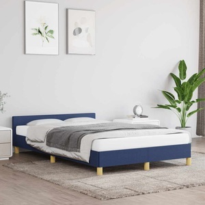 vidaXL, vidaXL Bettgestell mit Kopfteil Blau 120x200 cm Stoff