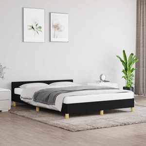 vidaXL, vidaXL Bettgestell mit Kopfteil Schwarz 140x190 cm Stoff