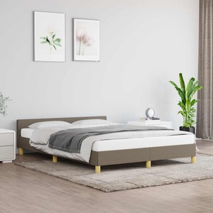 vidaXL Bettgestell mit Kopfteil Taupe 140x190 cm Stoff
