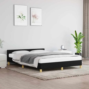vidaXL, vidaXL Bettgestell mit Kopfteil Schwarz 140x200 cm Stoff