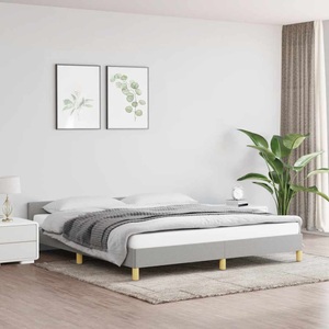 vidaXL, vidaXL Bettgestell mit Kopfteil Hellgrau 160x200 cm Stoff