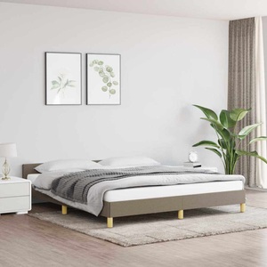 vidaXL Bettgestell mit Kopfteil Taupe 160x200 cm Stoff